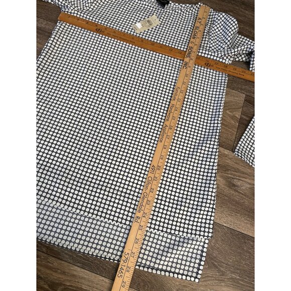 NEW ANN TAYLOR BLOUSE LONG SLEEVE CASUAL LONG LENGHT GEOMETRIC SIZE XS - Picture 6 of 7